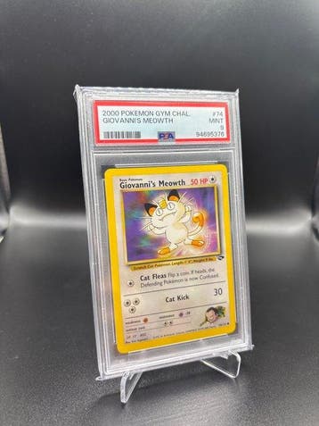 Pokémon - 1 Graded card - Giovannis Meowth 74 Gym Challenge