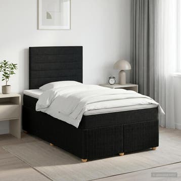vidaXL Boxspringbed met matras met hoofdeinde Zwart 120 x, Verzenden