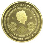 Tokelau. 2021 1/10 oz .9999 Fine Gold $10 NZD Tokelau