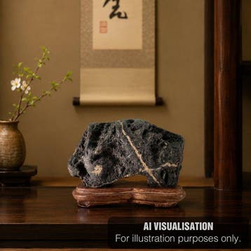 Steen, Hout - Japanse suiseki-kijksteen - natuurlijke boog-