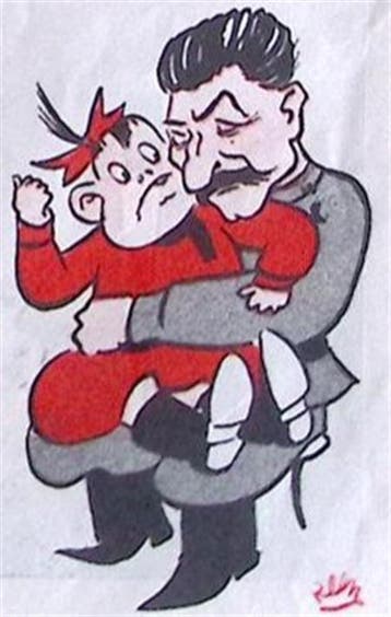 Op schoot bij Stalin (lijst optie, Lithos), Antiquités & Art, Art | Lithographies & Sérigraphies, Verzenden