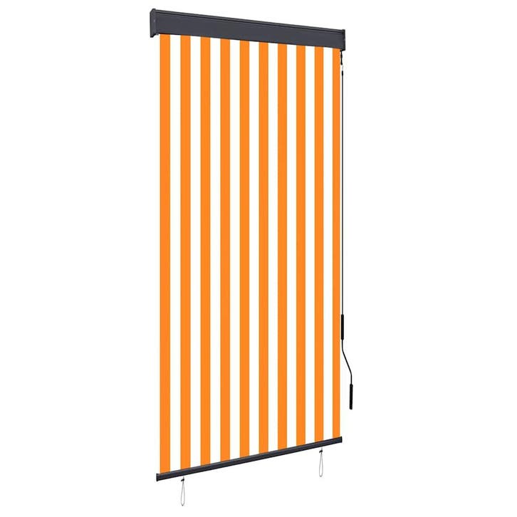 vidaXL Rolgordijn voor buiten 100x250 cm wit en oranje, Huis en Inrichting, Stoffering | Gordijnen en Lamellen, Nieuw, Verzenden