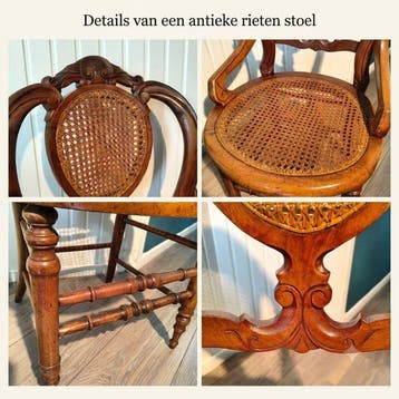 Chaise dappoint - Noyer - Charmante chaise en cannage