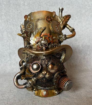 Statue, “Steampunk” kat - 21 cm - Résine, Antiek en Kunst