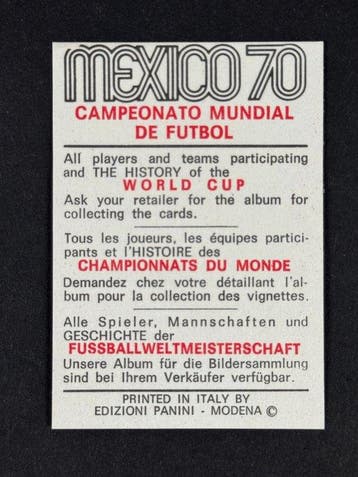 1970 Panini Mexico 70 World Cup, - Germany: Helmut Haller -, Nieuw