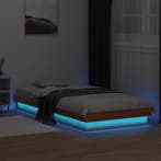 vidaXL Bedframe LED massief grenenhout wasbruin 75x190 cm, Huis en Inrichting, Verzenden, Nieuw