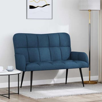 vidaXL 2-Zits Sofa Blauw 115 x 61 x 87 cm Stof, Verzenden, Nieuw