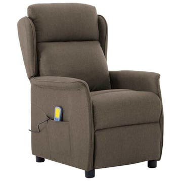 vidaXL Massagestoel met kussen Taupe 93.5 x 67.5 x 101.5 cm, Verzenden