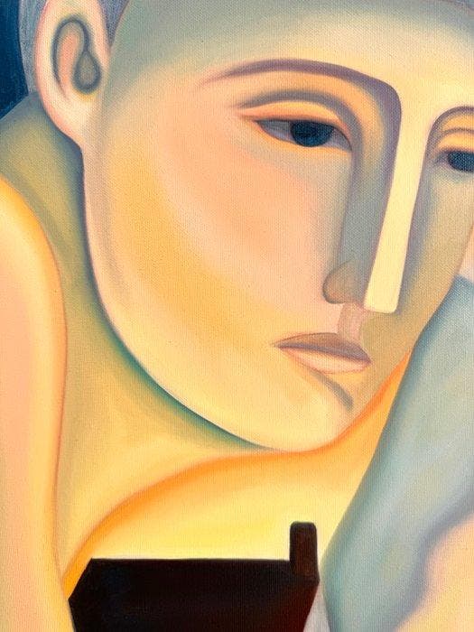 Sad monsters club / Jade Mouge - Un refuge tenu, Antiquités & Art, Art | Peinture | Moderne