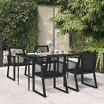 vidaXL 5-delige Tuinset PVC-rattan zwart, Verzenden, Tuinset