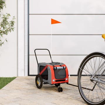 vidaXL Hondenfietstrailer oxford stof en ijzer oranje en, Verzenden, Nieuw