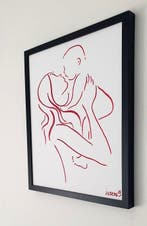 Liesens - Kiss me baby(Handpainted on canvas met lijst)