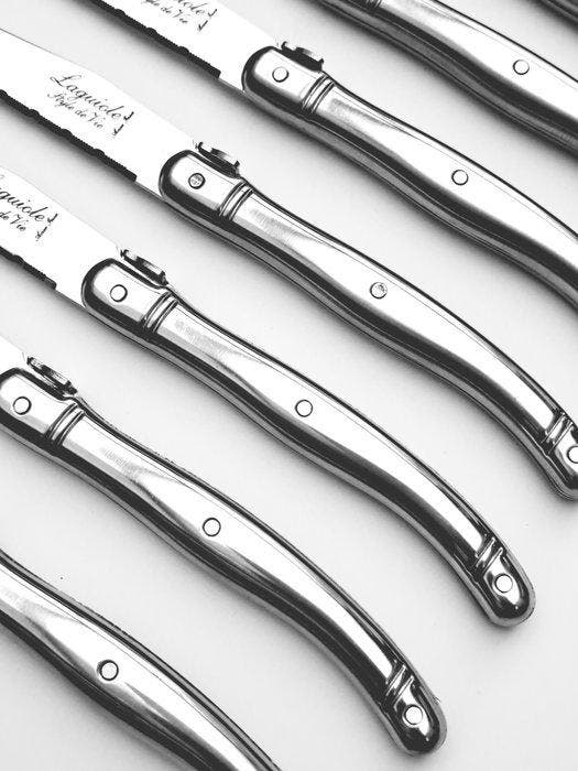 Laguiole - 12x Steak Knives - completely Stainless Steel -, Antiek en Kunst, Antiek | Keukengerei