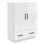 vidaXL Dressoir met lade Hoogglans Wit 66 x 34,5 x 92 cm, Verzenden