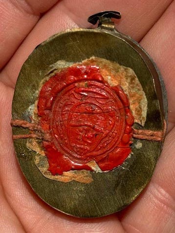 Reliekhouder - Brons, Glas, Textiel - 1800-1850 - Uit