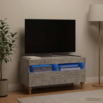 vidaXL LED tv-meubel Betongrijs Bewerkt hout, Verzenden, Nieuw
