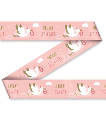 Afzetlint Hooray ItS A Girl 1,2m, Verzenden, Nieuw