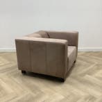 fauteuil (hxbxd) 67x103x87 cm, taupe - bruin leer