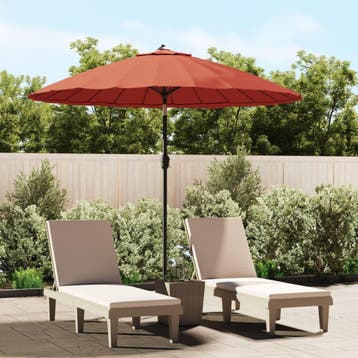 vidaXL Parasol met aluminium paal 250 cm terracottakleurig, Verzenden