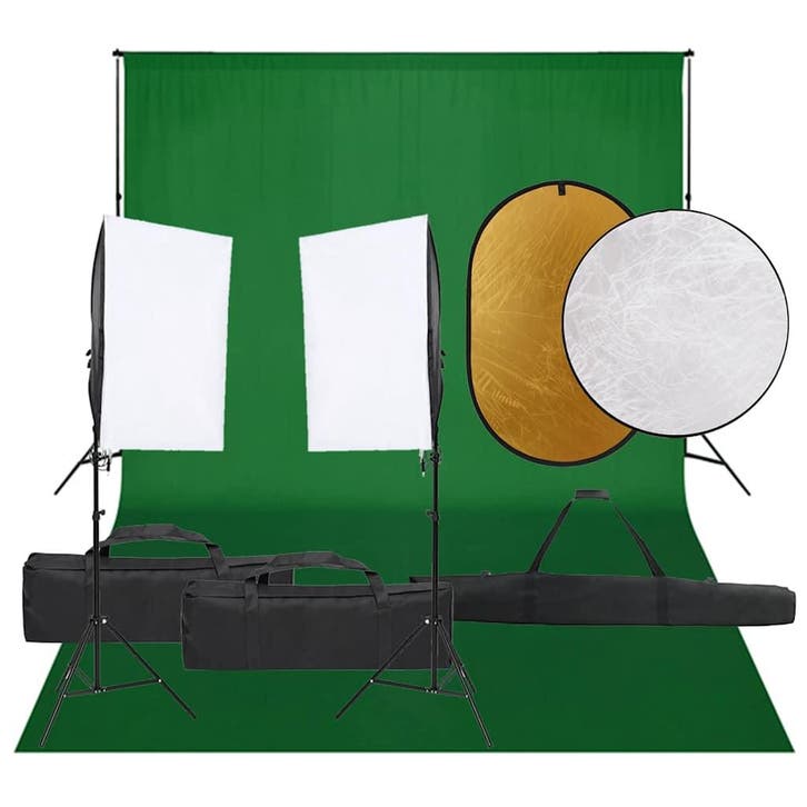 vidaXL Fotostudioset met verlichtingsset, achtergrond en, TV, Hi-fi & Vidéo, Photo | Studio photo & Accessoires, Envoi