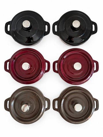 Style Le Creuset - Cocotte (6) - Fonte émaillée - Couleurs