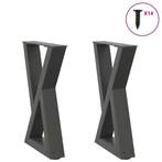 vidaXL Salontafelpoten 2 st 38x(42-43,3) cm staal antraciet, Verzenden, Nieuw