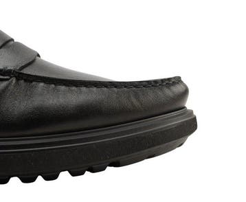 TESTONI - 8 UK - 42 IT - Penny Loafers Black Calf Black Lug, Nieuw