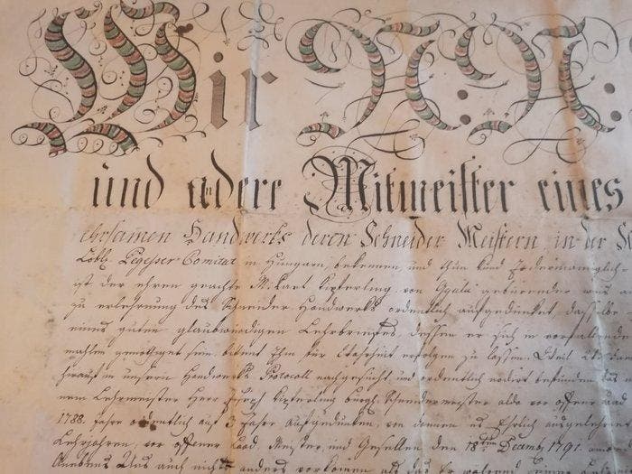 Allemagne - Document - Lehrbrief / Ungarn - 1791, Collections, Cinéma & Télévision