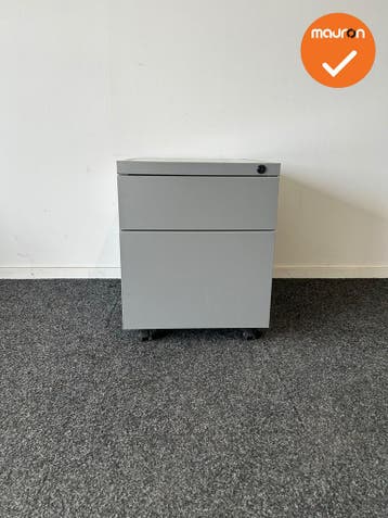 Ladeblok Basic - 55x44x60cm - Zilvergrijs - 2 laden, Werkplek, Ophalen of Verzenden, Gebruikt, Kast