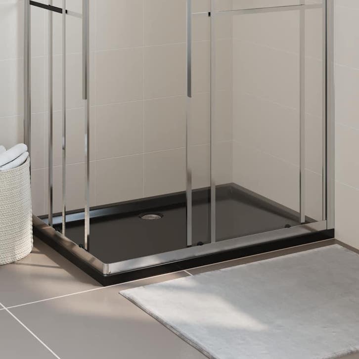 vidaXL Douchebak rechthoekig 80x110 cm ABS zwart, Doe-het-zelf en Bouw, Sanitair, Nieuw, Verzenden