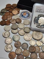 Verenigde Staten. collection of coins, incl. silver, Indian, Postzegels en Munten