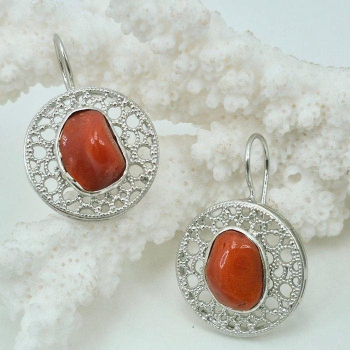 Corail - Argent - Ensemble de bijoux 2 pièces - CORALLO, Antiquités & Art, Curiosités & Brocante