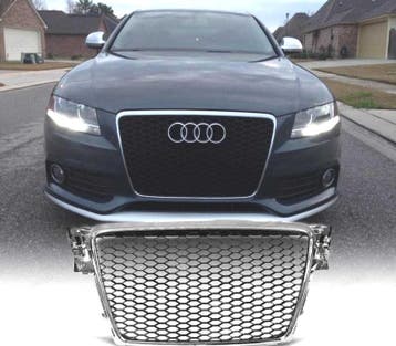 CALANDRE AUDI A4 B8 08-11 LOOK RS CHROMÉ, Verzenden, Nieuw