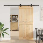 vidaXL Schuifdeur NARVIK Naturel en Zwart 90 x 210 cm (213,5, Verzenden, Nieuw