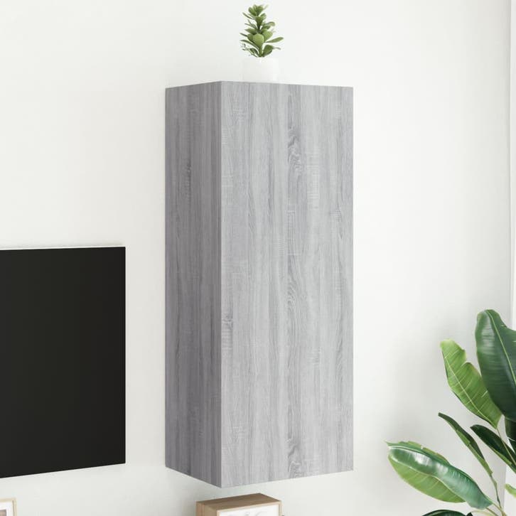 vidaXL Tv-wandmeubel 40,5x30x102 cm bewerkt hout grijs, Huis en Inrichting, Kasten |Televisiemeubels, Nieuw, Verzenden