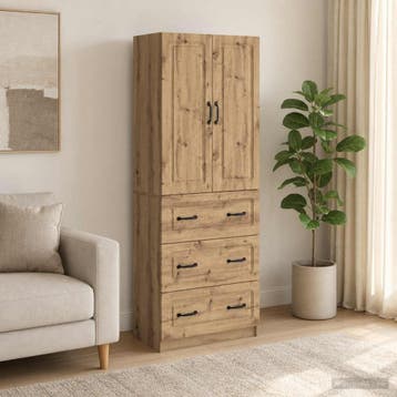 vidaXL Kast Set 2 st 66 x 34,5 x 87 cm Bewerkt hout, Verzenden
