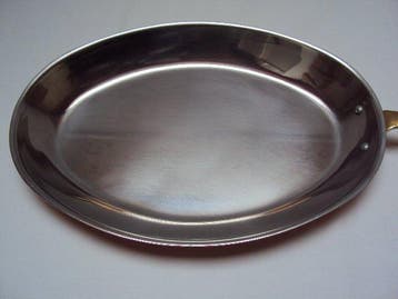 Grande Poêle ovale 36 x 25 x 4 cm Cuivre et aluminium