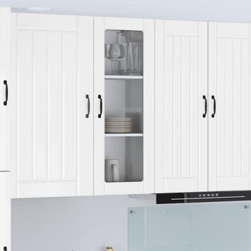 vidaXL Wandglas Kasten LUCCA Hoogglans Wit 40 x 31 x 100 cm, Verzenden, Nieuw