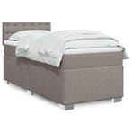 vidaXL Boxspring met matras stof taupe 90x200 cm, Verzenden