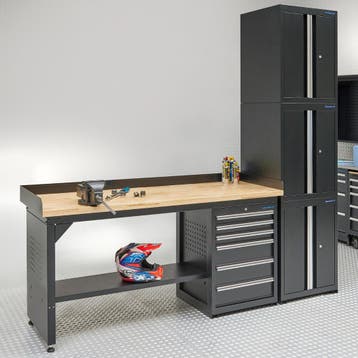 Datona Werkbank 200 cm 3 kast deuren 1 kast lades bamboe -, Doe-het-zelf en Bouw, Ophalen of Verzenden, Nieuw