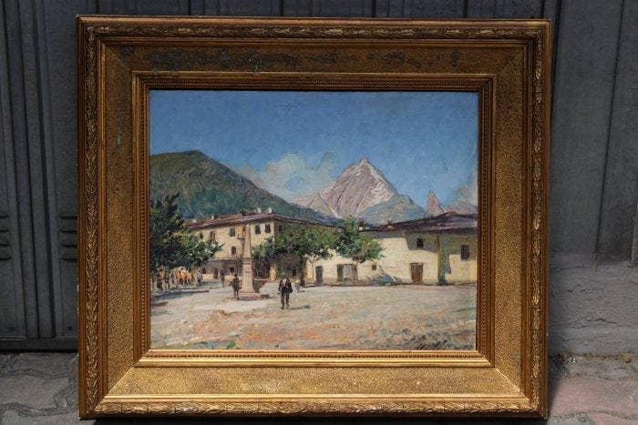 Ottorino Campagnari (1910-1982) - Paesana Cuneo, Antiquités & Art, Art | Peinture | Classique