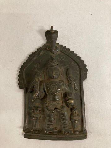 Bronzen votiefplaquette met godheid - Brons - India - de