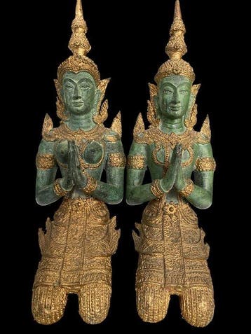 Set Tempelwachters - Thepphanom - Beeld - Thailand (Zonder, Antiquités & Art