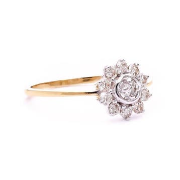 Ring - 18 karaat Geel goud - 0.38ct. tw. Diamant, Nieuw