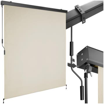 Zonnescherm Eloise met 2 wandhouders - 160 x 250 cm, beige, Tuin en Terras, Verzenden, Nieuw