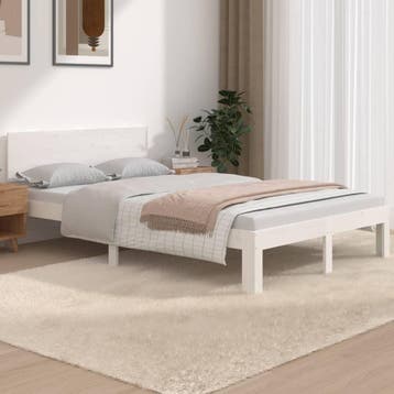 vidaXL Bedframe massief hout wit 120x190 cm, Verzenden