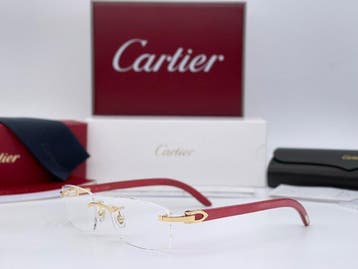 Cartier - C Decor Wood Red Tulip Gold Planted 18k - Lunettes