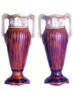 Eichwald - Bernhard Bloch - Vaas (2) - Paar Majolica vazen -