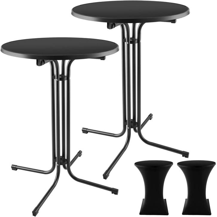 tectake Statafel Eren inklapbaar met hoes 90x110cm - zwart,, Jardin & Terrasse, Jardin & Terrasse Autre, Envoi