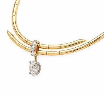 Collier ras du cou - 18 carats Or jaune - 1.31ct. tw.